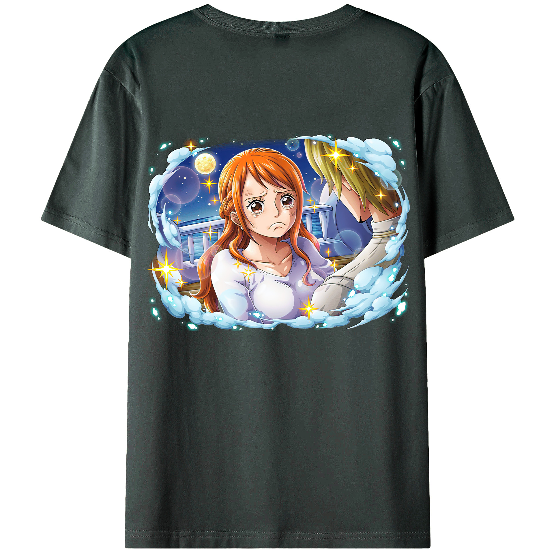 （画像用） ワンピース ナミ ONE PIECE Nami 綿100％ メンズ半袖Tシャツ（バックプリント） 通気性
